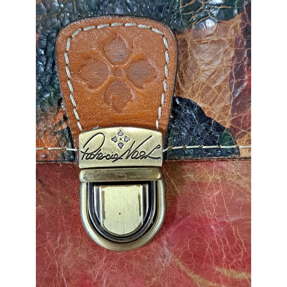 Patricia Nash Floral Leather Wristlet Clutch Bag With Metal Clasp Purse Zip - Picture 2 of 14